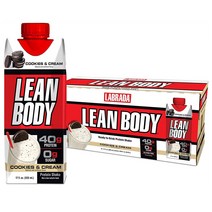 LABRADA 라브라다 린바디 프로틴 쉐이크 500ml 12개 쿠키 앤 크림 맛 Lean Body Ready-to-Drink Cookies, 1개, 1