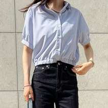 메인미 마린 스트라이프 크롭 블라우스 2COLOR