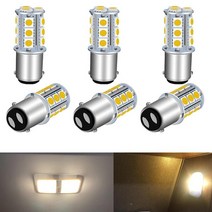 [ 정품]UNXMRFF 매우 밝은 1142 LED 전구 웜 화이트 1178 BA15D 1076 LED 전구 5050 18-SMDR교체품 12V RV 내부 천장 돔 조명여행 트레일러, 6PCS, Warm White