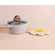 1+1 [무료] 룡샵 컵 받침 대 냄비 실리콘 티코스터 제작 로고 인쇄 찻잔 커피잔 컵뚜껑 레이스 카페 단체선물 해바라기 꽃 플라워, [1+1] 옐로우