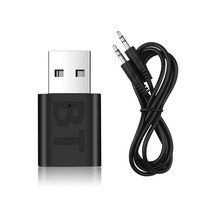 블루투스 송신기 수신기 동글 usb 호환 5.0 어댑터 hifi 오디오 스테레오 aux, 검은색, 블랙