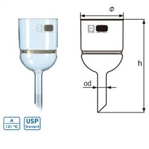 DURAN Glass Buchner Funnel with Perforated Plate 부흐너깔대기 유리깔대기 여과용펀넬, 1L 1개