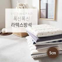 천연라텍스 사무실/차량용/의자 방석 쿠션 5cm, 애쉬그레이, 1개