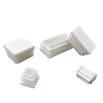 흰색 플라스틱 사각 캡 내부 플러그10x20mm15x30-60x60mm보호 가스켓더스트 씰 엔드 커버 캡파이프 볼트 가, 06 20x40mm-10pcs