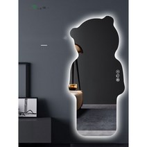 전신거울 곰돌이 특이한 피팅룸 LED 조명 드레스룸 대형 벽걸이 이동식거울 스마트 매장, 완제품, 안전포장, 70x150cm싱글스위치화이트라이트