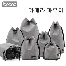 boona 소니 후지 캐논 니콘 필름 파우치 미러리스 카메라 dslr 가방 백, L - 그레이, 렌즈 파우치