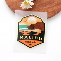 천아트 의류전사지 의류전사지 Malibu 캘리포니아(F815) 캠핑 등산 라벨