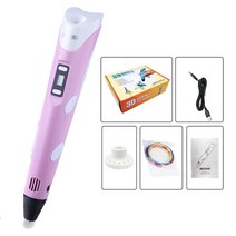 어린이 3d펜 3d프린터 저온3d펜 드로잉 간단조작 DIY 3d용품 전문 인쇄 3D 펜 세트 3d stift PLA 필라멘트 3 d 플라스틱 caneta 프로 생일 선물 styl, 02 Pink 3d pen