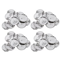 GHSHOP 40Pcs 브 로치 빈 옷 깃 핀 배지 자료 핀 백 단추 자료 23MM 금속, 설명, 실버 톤