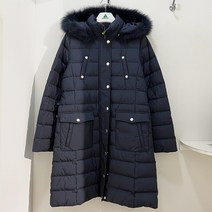 [행복한백화점][그린조이][그린조이] 후드 폭스퍼 벨티드 덕다운 롱코트 네이비 여성 겨울 GW18WJ41W
