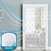 현관방충망 아이방문 베란다 출입문 자석방충문 커튼 모기장 복도식 아파트현관 문 비닐하우스, 삼색세모