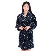 이라인 여성 꼬마강아지 밍크 호텔 목욕가운 샤워가운, 1장, 네이비