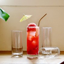 슬림 일자 하이볼 글라스 홈카페 에이드 유리컵 4종, 325ml