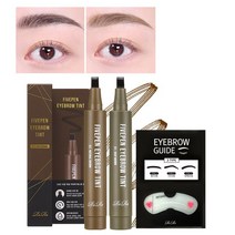 리르 파이브펜 아이브로우 틴트+3종 눈썹가이드 10일지속 눈썹타투 5도트팁, 파이브펜_딥브라운+가이드