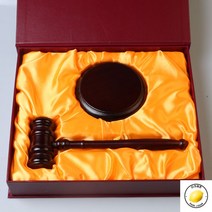 법봉 판사망치 원목 나무 재판 경매 미니, 망치 및 베이스 선물세트