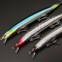 바투 벨라 130F 루어 농어미노우 인조미끼 하드베이트, 레드헤드 실버