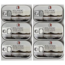 MAPEinc 아이슬란드산 야생 대구 간 통조림 4.27oz 6개입, 간통조림1세트