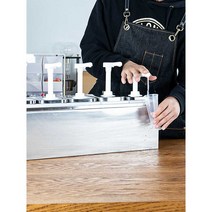 스텐 시럽 펌프 바텐더 용기 펌프 기구 커피숍 용품, 2L 3팩 대형 홀 압력 헤드