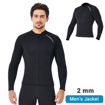 웻슈트 서핑 잠수복 스킨스쿠버 슈트남성 잠수복 탑 자켓 2mm 또는 3mm 1.5mm 네오프렌 긴팔 셔츠 바지 민, 01 2mm Men Jacket_05 XL