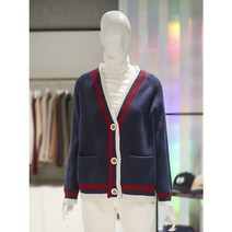 [AK PLAZA] [ab.f.z] 라인배색 단추 가디건 (AAX1HY48B)