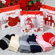 북유럽패턴 스마트폰 터치장갑과 선물쇼핑백 (유아 아동 남성 여성) 기모터치