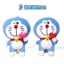 도라에몽 하트 가방고리 인형 15cm (핑크) 고양이 애착