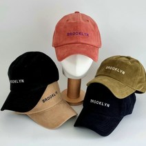 코듀로이 골덴 브루클린 자수 볼캡 남녀공용 야구모자 캡모자