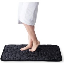 욕실 목욕 매트 Thicken Nonslip 플란넬 메모리 폼 패드 카펫 조약돌 깔개 입, 01 40X60CM, 02 Black