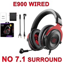 EKSA E900/E900 프로 게이머 헤드셋 마이크 포함 7.1 서라운드 게임용 LED 유선 헤드폰 PC/PS4/Xbox One/Phones 용 Christmas Gifts, [03] E900 Red with Box