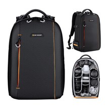 삼각대가방 K & F CONCEPT 사진 작가용 노트북 수납 공간 홀더 다기능 방수 백팩18L 9631EA63, 01 Black
