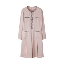 샤트렌 여성 간절기 고급스런 트위드 소재의 정장 원피스 라운드넥 봄 가을 슬림한 데일리 오피스룩 (마지막 최종가)