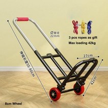 접이식카트 폴딩카트 장바구니카트 캠핑 박스 손수레 마트 쇼핑카트 접이식 수하물 휴대용 카트 처리 풀 카고 트레일러 바퀴 포함 홈 식료품 쇼핑 트롤리 가벼운 작은, 없음, Middle A