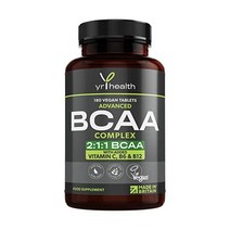 BCAA 정제 1500mg 2:1:1 BCAAs 가지사슬 아미노산 L류신 L이소류신 비타민 180정 영국제