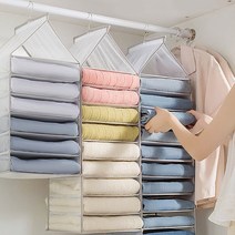 스퀘어상점 옷장 정리 보관함 걸이식 행거 서랍 수납함 옷보관박스 티셔츠 바지 니트 정리함, 6칸