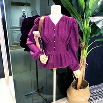 파르베 지지미콩단추프릴블라우스(F22A40893)