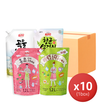 (한박스구성) 트리오 곡물/홍초/항균 주방세제 1.2L x 10개, 트리오 항균 1.2L 10개