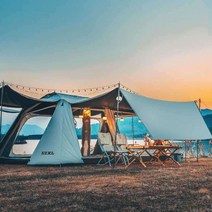 지프텐트 터널형 리빙쉘 메쉬 원터치 거실형텐트, 430 x 305 x 180 + 캐노피