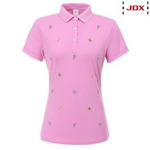 [제이디엑스] (여성) 앞판자수포인트 카라 티셔츠_X2RMTSW66-LP