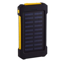 top solar power bank 방수 50000mah 태양열 충전기 2 usb 포트 외부 충전기 powerbank for xiaomi iphone with led light, 협동사, 노란색