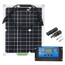 태양관 패널 판넬 태양 전지 스타터 키트 단결정 300W 경량 40A PWMs 충전 컨트롤러 RV 용, [01] Black
