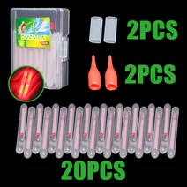 집어등 20 개상자 45*40mm 플로트 야간 낚시 잉어 빛 가시성 빛나는 형광 Lightstick, 03 as photo