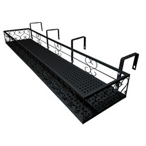 모칸도 베란다 화분걸이대 (직각형 120x20cm고층용) 고리 4개형, 01.화분걸이대(직각형/120x20)_블랙