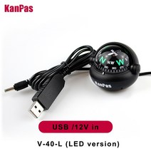 KANPAS 자동차 대시보드 나침반 led, usb연결 라이트