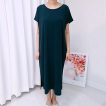 빅걸스토리 여성용 빅사이즈 시원한 데일리 외출룩 홈피스 스판 라운드 롱 원피스