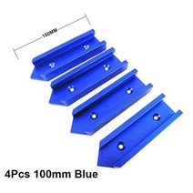 마이터 게이지 각도기 4pcs 목공 슈트 t-트랙 슬롯 슬라이더 슬라이딩 크로스 커넥터 슬라이드 가이드 레일 테이블 트랙 교차 도구, 푸른