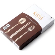 토탈하우스 청삼유기 어린이유기커트러리세트 큐브 7095 선물세트 (수저+포크+젓가락) 어린이수저세트 아동수저세트