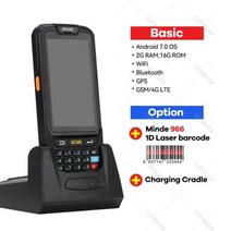 무선 바코드스캐너 유선 바코드스캔 4G 안드로이드 PDA POS 휴대용 단말기 재고 기계 Honeywell 1D 2D QR 바코드 리더 스캐너 WiFi BT 모바일 NFC GZPD, 23.1D Minde966 Charger - UK