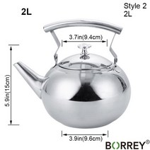 약탕기 가정용 업소용 한약 도자기 중탕기 대용량 홍삼 달임기 전기 탕약기 BORREY 2L 스텐 찻주전자 차 인, 04 Style 2 (2L)