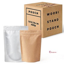 스탠딩지퍼백 400개 은박 파우치 크라프트 강화코팅 소분봉투 포장 커피봉투hij640, SPRg_우리지퍼백 (은박코팅 대 400p)