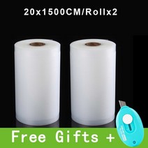 가저용 냉장고 주방 음식 진공 보관 팩 롤과 실러기 12 15 20 25 28cm, [02] 20x1500CM 2Rolls, 08 20x1500CM 2 rolls
